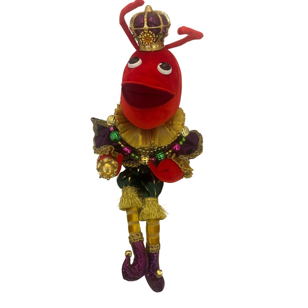 Mardi Gras‎ Crawfish Centerpiece Fat Tuesday Sitting Purple Red Gold King 20"
